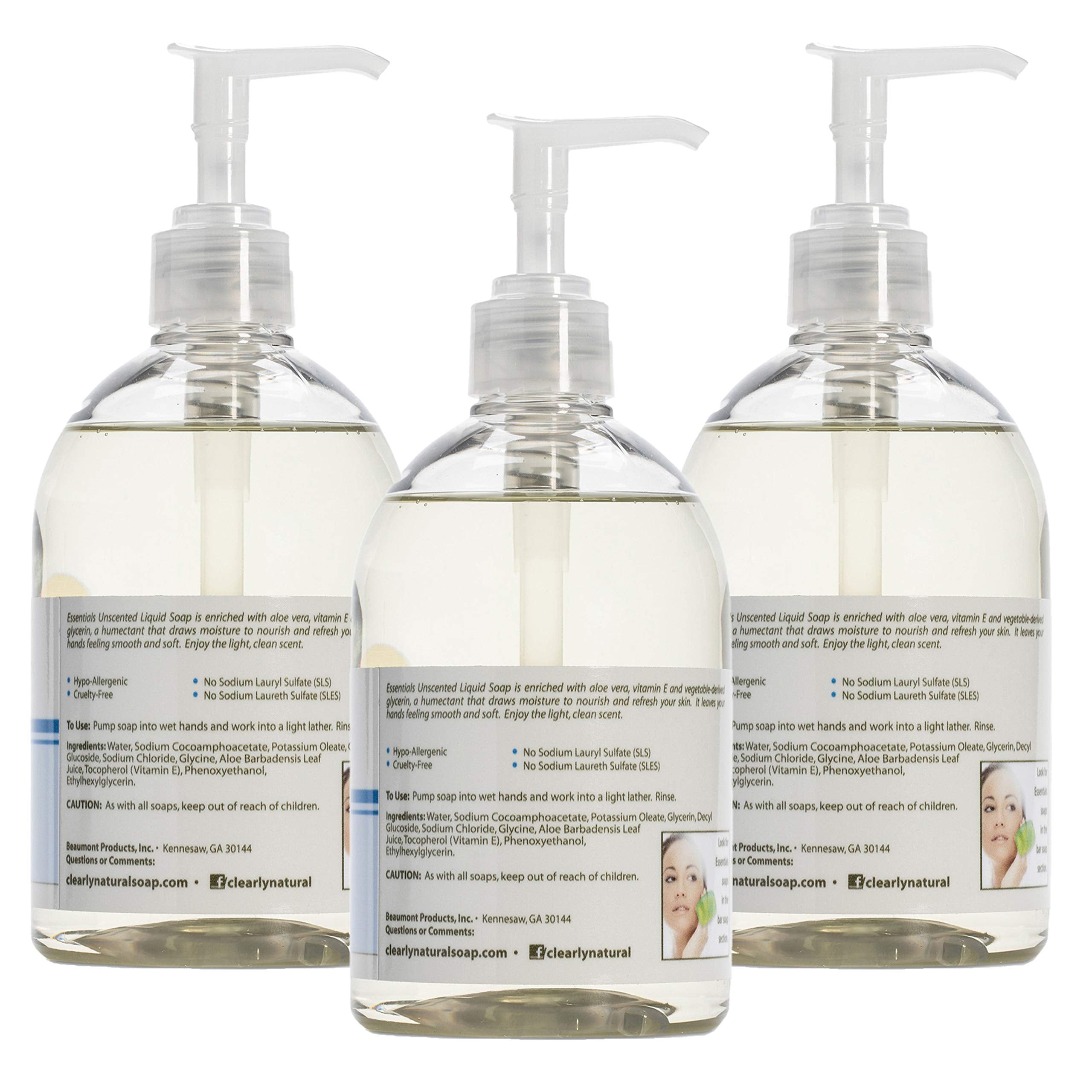 Clearly Natural Liquid Hand Soap, Unscented, 3 Count